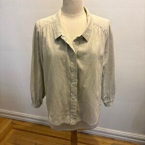 NWOT Poetry button down blouse in hemp & organic cotton in natural